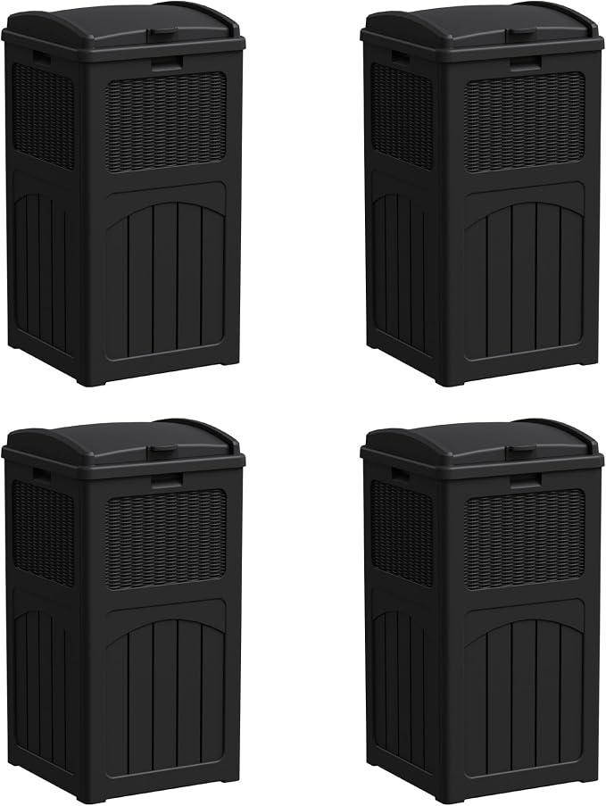 YESHOMY 4 Pack Outdoor Trash Can by SearchallYESHOMY