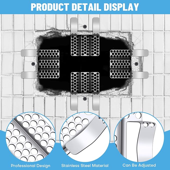 Drywall Repair Clips, 8 Pack Stainless Steel Wall Patch Kit - Image 3