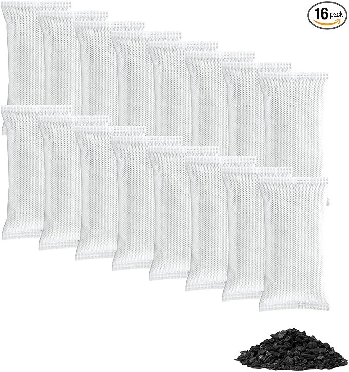 16 Pack Shoe Deodorizer Bags, Activated Charcoal Odor Absorber, Closet by KaiCarnte