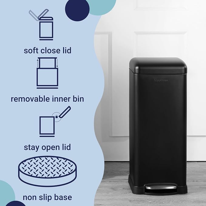 happimess HPM1007B Betty Retro 8-Gallon Step-Open Trash Can - Image 3