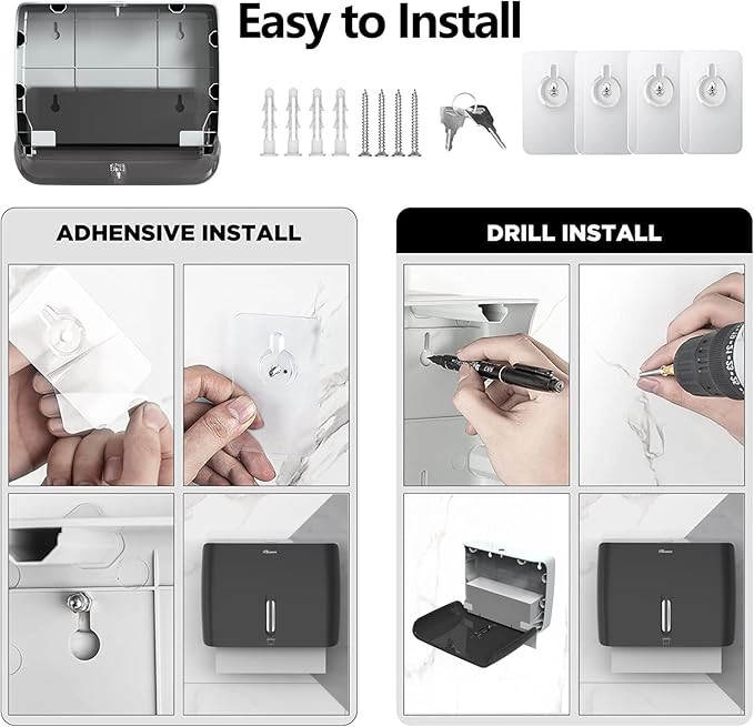 Trifold Paper Towel Dispenser Black Pearl Premium Grade 10⅞” Length X 8¼” High - Image 2