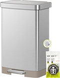 EKO Hudson Matte Stainless 50 Liter/13.2 Gallon Step Trash Can by EKO
