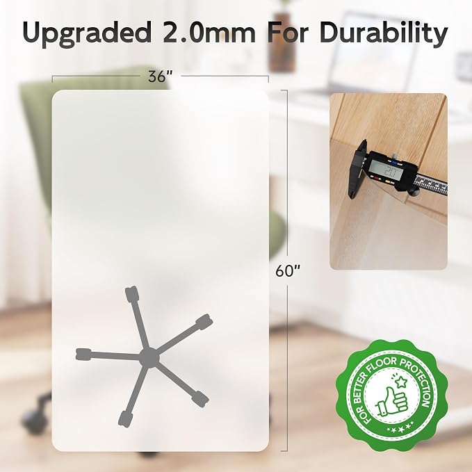 Office Chair Mat for Hardwood Floor, Easy Glide, Protects Hard Surfaces from - Image 6