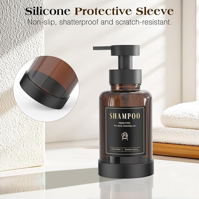 Luxspire Foaming Soap Dispenser, Glass Foam Pump Soap Dispenser, Non-Slip - Image 5