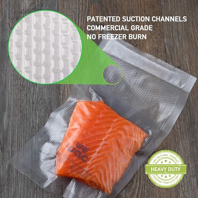 Wevac 6''x10'' & 8''x12'' 300 Count Food Vacuum Sealer Bags Keeper, PreCut Quart - Image 2
