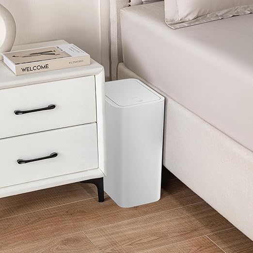 TIPGO Bathroom Trash Can with Lid, 4 Gallon / 15 Liter Small Garbage Can - Image 4