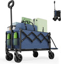 Collapsible Folding Wagon with Tailgate, Wagons Carts Foldable with 350lbs by Canpsky