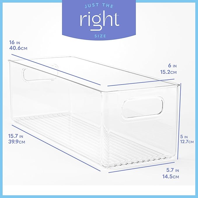 Plastic Food Storage 2 Pack Clear Container Bin - Image 3