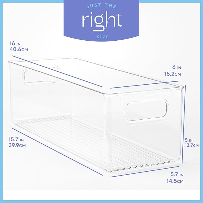 Plastic Food Storage 6 Pack Clear Container Bin - Image 3