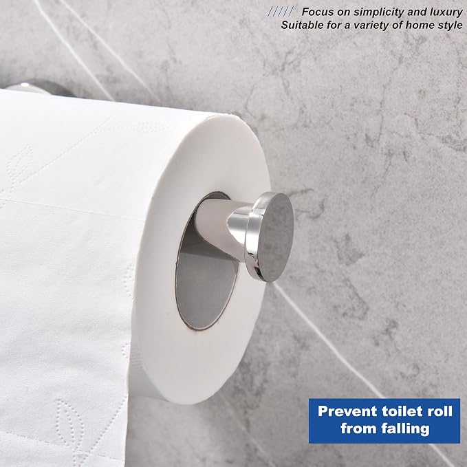 TASTOS Toilet Paper Holder SUS304 Stainless Steel Round Size Polished Chrome 2 - Image 4
