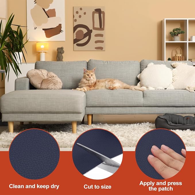 PATIKIL Leather Patches Tape for Furniture, 6.3 x 61 Inch Self Adhesive Vinyl - Image 3