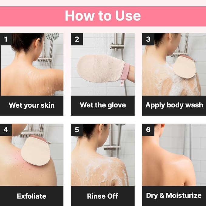– Vegan Silk Exfoliating Glove for Face, and Hands | Natural Body Scrubber for - Image 4