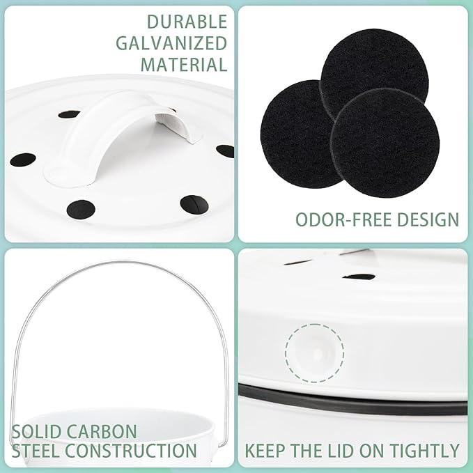 Vipush Compost Bin with Lid Small Countertop Compost Bin includes Inner Liner & - Image 4