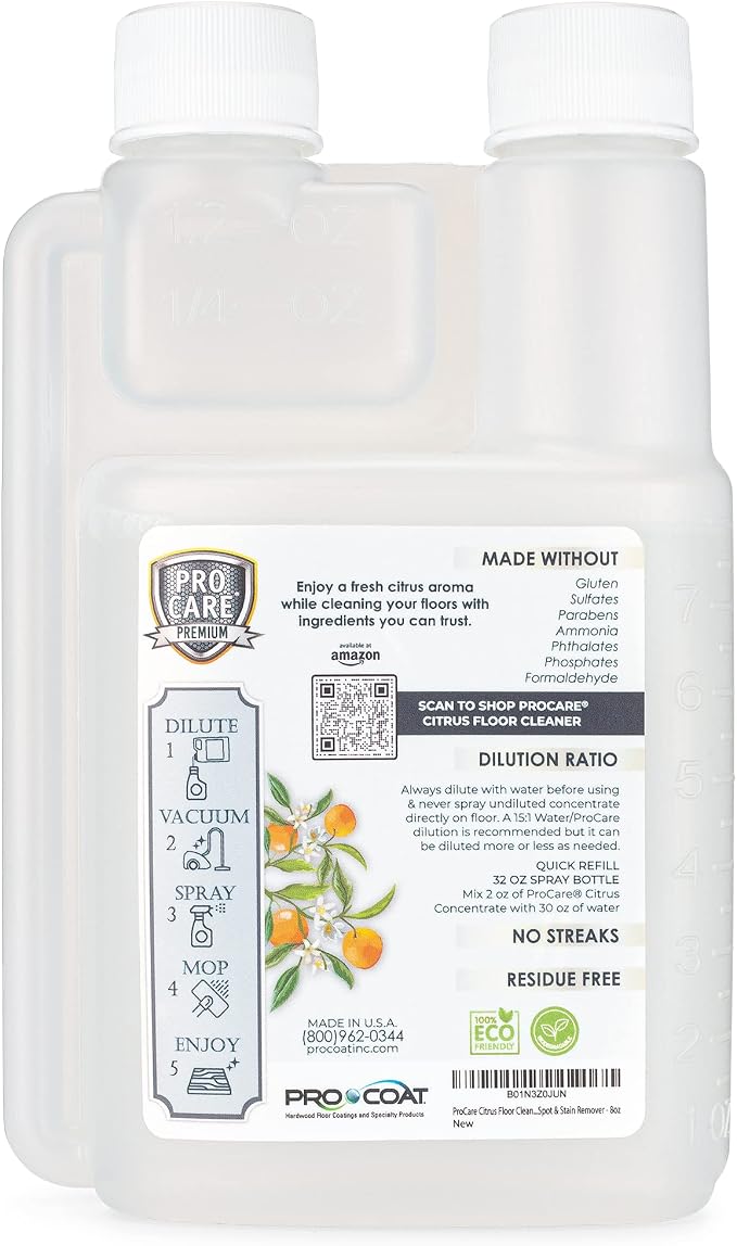 ProCare Citrus Floor Cleaner Concentrate | Vinyl, Stone & Laminate Floor Cleaner - Image 8