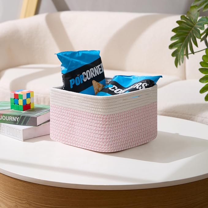 Small Organizing Baskets for Cubes Shelf, 9.7x9.7x7.1 Inch Rope Woven Storage - Image 5