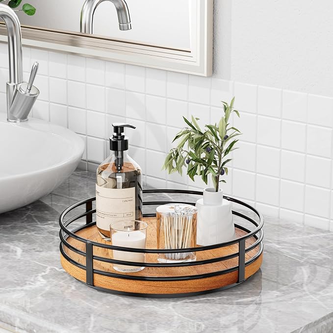Wood Lazy Susan Turntable Organizer - Image 6