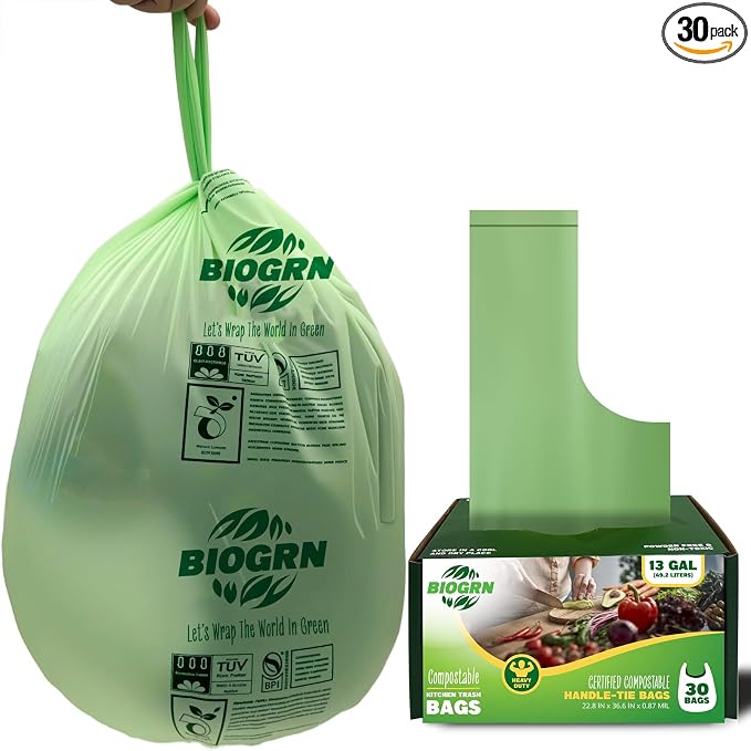 10-13 Gallon Compostable Trash Bags by BIOGRN