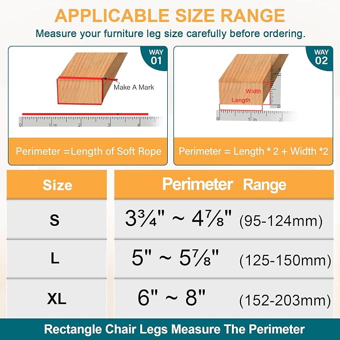 32 Pcs Rectangle Chair Leg Floor Protectors - Image 2
