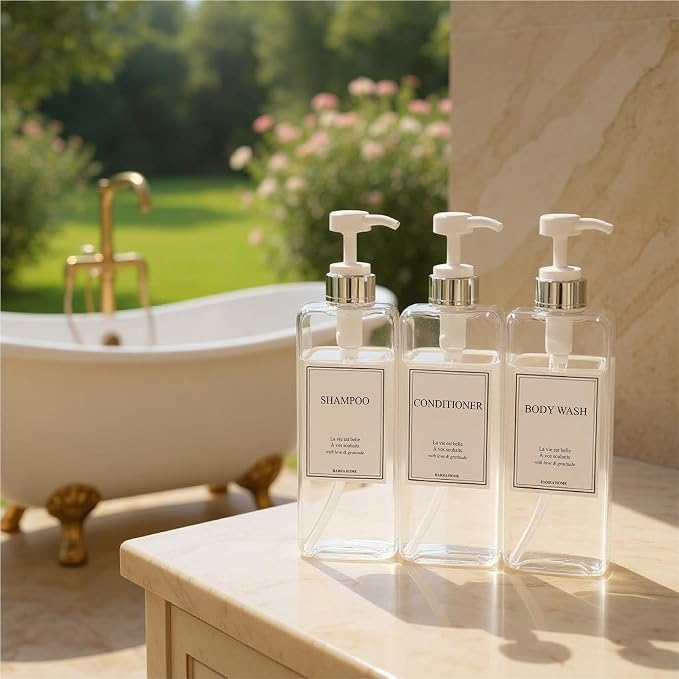 Modern Design Large 27 oz Shampoo and Conditioner Dispensers - Image 7