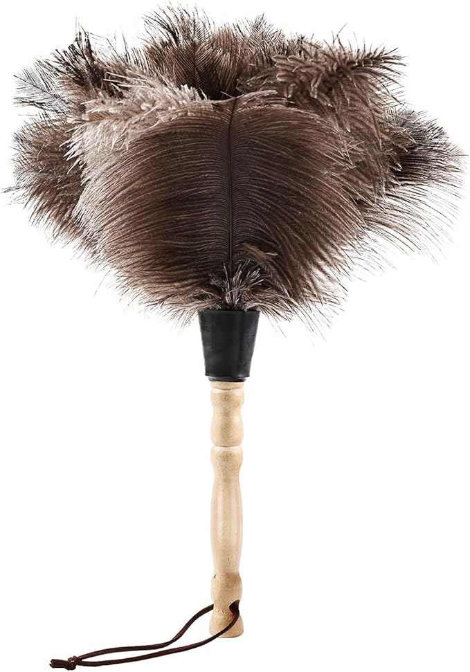 Ostrich Feather Duster 14" Natural Handheld Reusable Feathers Dusters by FeelFunFeather
