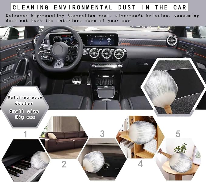 Car Interior Dusting Brush Auto Dust Sweeping Soft Bristles Detail Brush - Image 5