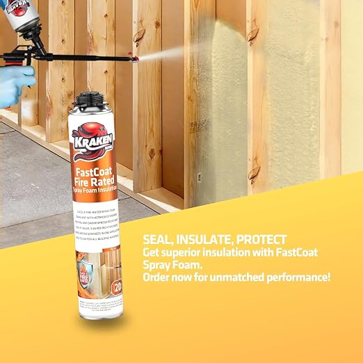 Kraken Bond Fastcoat Fire Rated Spray Foam Insulation Closed Cell Expanding Foam - Image 7