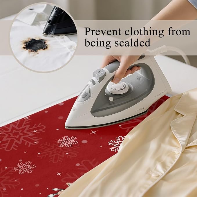 Red Ironing Pad Christmas Ironing Blanket Thick Travel Iron Pad Heat Resistant - Image 5