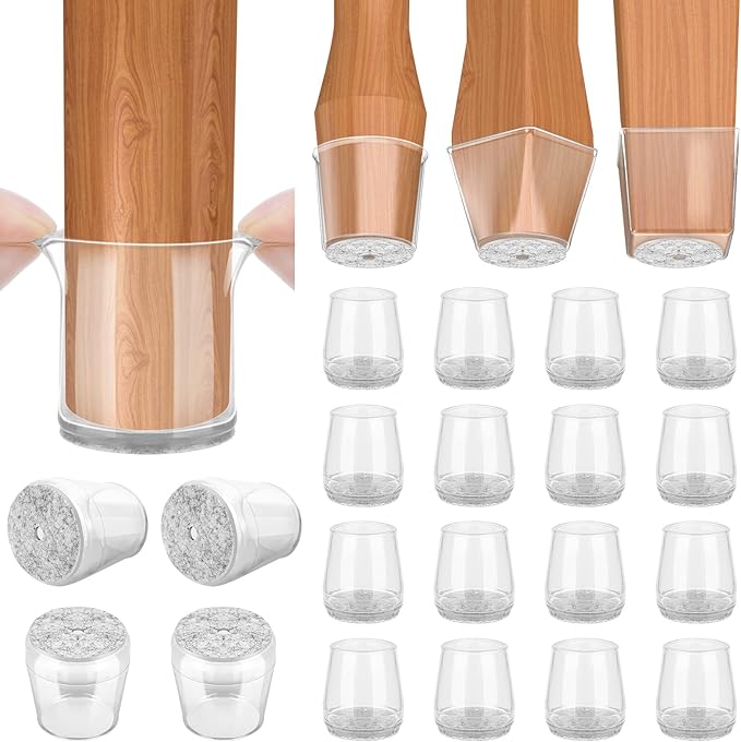 BALEINE 16 Pack Silicone Chair Leg Floor Protectors, Stool Leg Protectors Cap by BALEINE