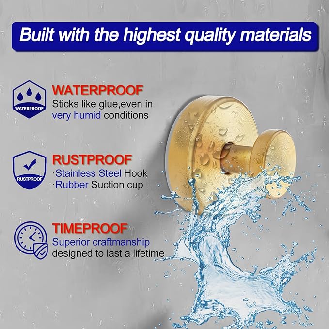 Suction Cup Hooks for Shower, Removable Towel Hooks for Bathroom Window Glass - Image 2