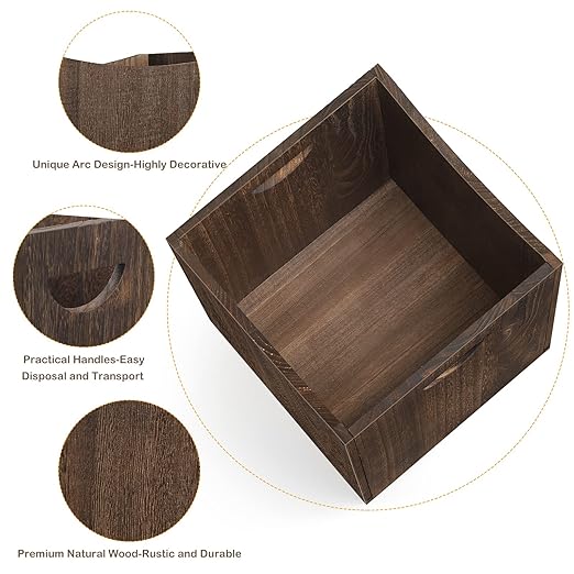 smusei Wood Trash Can 9.5 Gallon Waste Basket Bin Rustic Farmhouse Large - Image 4