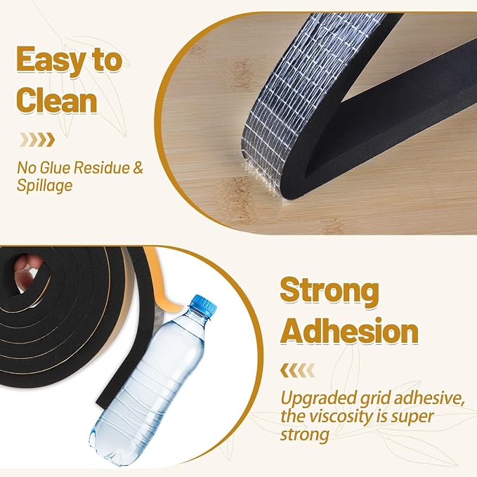 Weather Stripping Soundproof 1 in x 1/2 in, Weatherproof Foam Insulation Tapes - Image 3