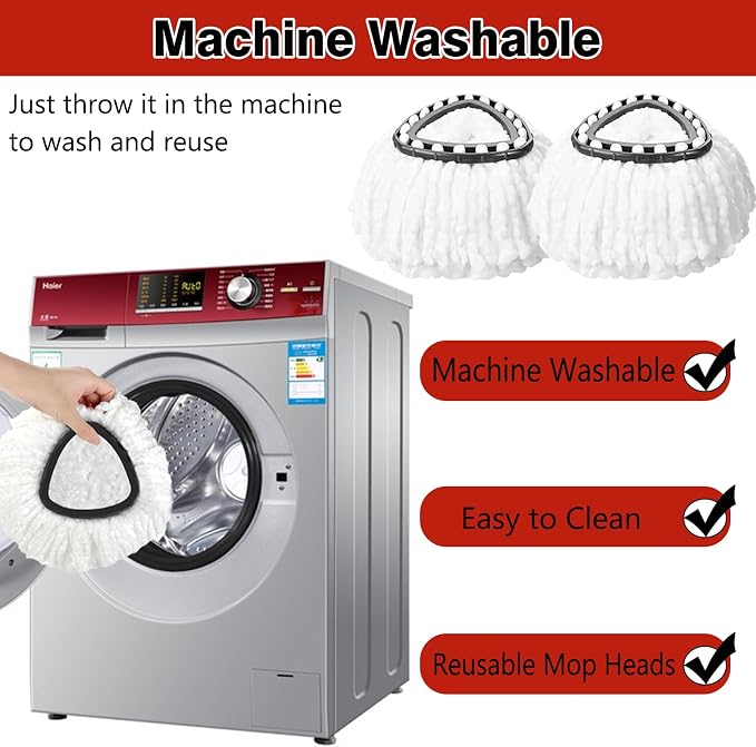 10 Pack Spin Mop Replacement Heads, 100% Microfiber Spin Mop Refill - Image 5