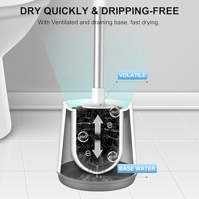 SetSail Toilet Brush 4 Pack Toilet Bowl Brush and Holder Toilet Cleaner Brush - Image 5