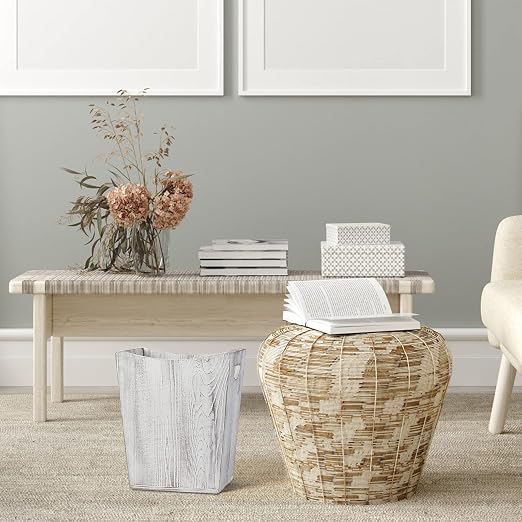 SEHERTIWY Wood Trash Can, Farmhouse Wastebasket Bin - Image 7