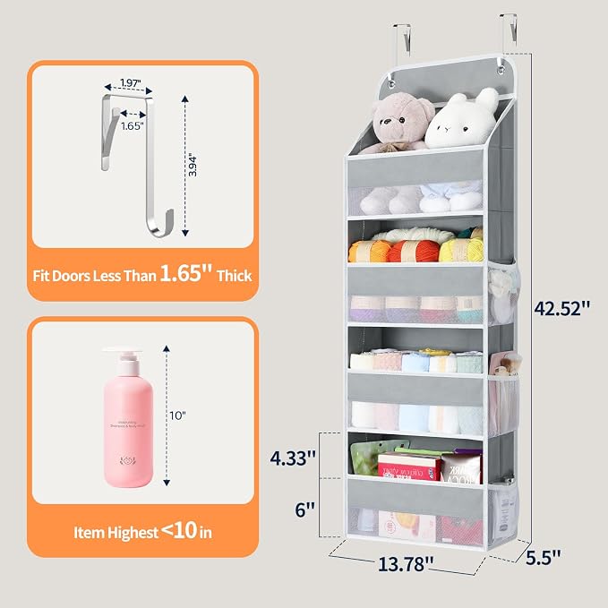 Yecaye Over The Door Organizer, Heavy Duty Hanging Organizers and Storage - Image 8
