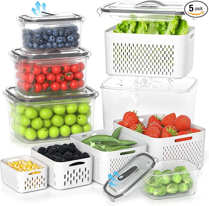 5 Pack Fruit Storage Containers by PERFECTSOLUTIONFORORGANIZER