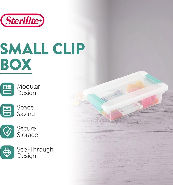 Sterilite 18-Pack Clip Box, Stackable Clear Plastic Bins - Image 2