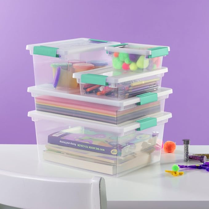 Sterilite 12-Pack Clip Box, Stackable Clear Plastic Bins - Image 4