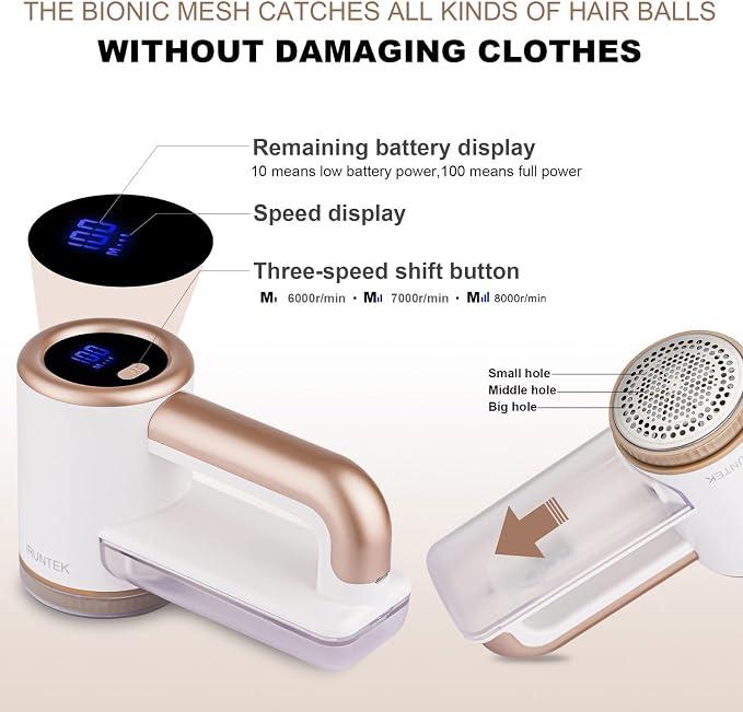 iRUNTEK Rechargeable Fabric Shaver, Electric Commercial Lint Remover - Image 4