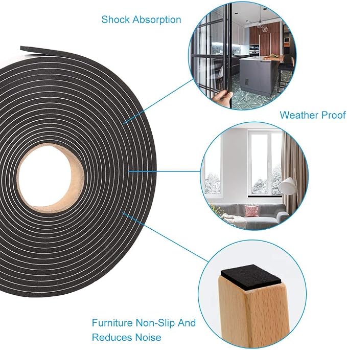 Seal Foam Tape, 1/2 Inch W x 1/8 Inch T Weather Stripping - Image 7
