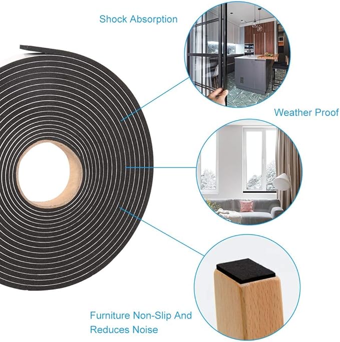 Seal Foam Tape, 1/2 Inch W x 1/8 Inch T Weather Stripping - Image 4