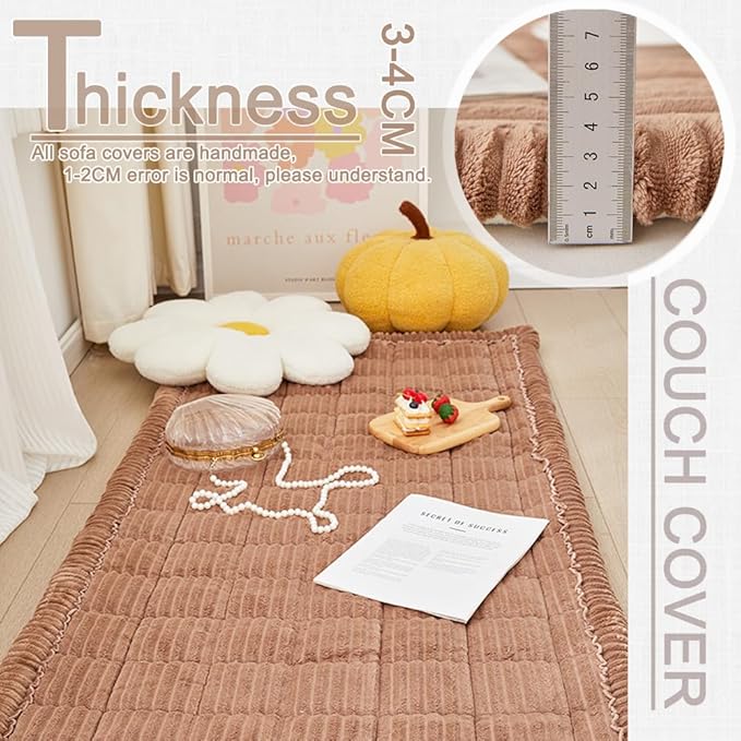 Couch Cover for Dogs Washable, Fuzzy Pet Couch Covers for 2 Cushion Sofa Pet - Image 3