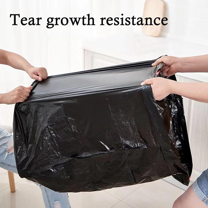 Large Black Trash Bags 20-21 Gallon Drawstring Garbage Bags, Measuring 28x 33.8 - Image 4