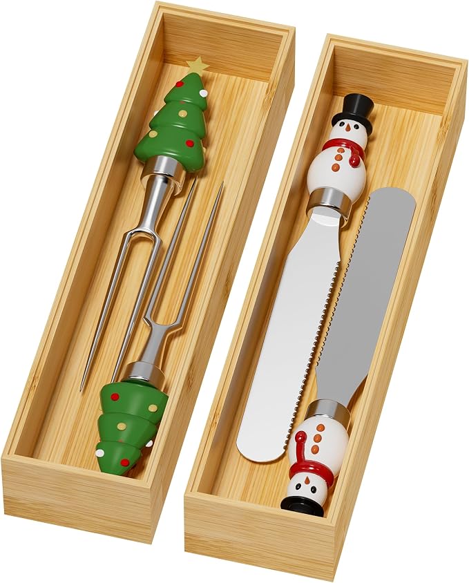 Bamboo Drawer Organizer, Narrow Stackable Cutlery Tray - Image 8