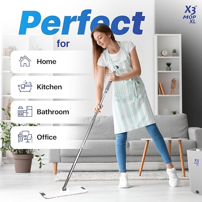 X3 Mop XL, Separates Dirty and Clean Water, 3-Chamber Design, Flat Mop and - Image 5