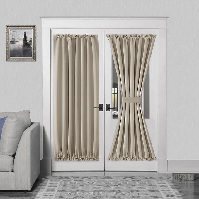 DWCN French Door Curtains – Rod Pocket Thermal Blackout Curtain by DWCN