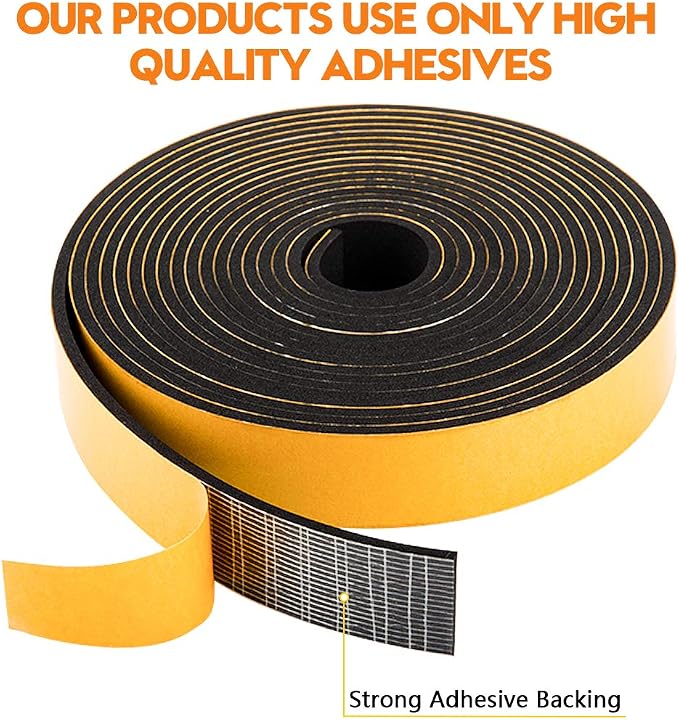 Neoprene Foam Weather Stripping, 2 Inch Wide X 3/8 Inch Thick, Door Jamb Seal - Image 3