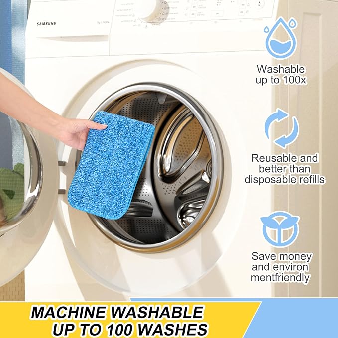 16.5 inch Reusable Mop Pads Microfiber Spray Mop Replacement Heads - Image 5