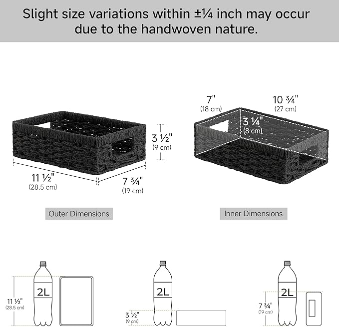 StorageWorks Small, Pantry Baskets, Wicker Storage Baskets - Image 3