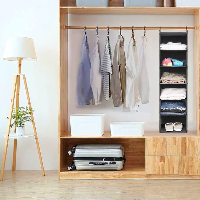 MAX Houser 6 Tier Shelf Hanging Closet Organizer, Closet Hanging Shelf - Image 5